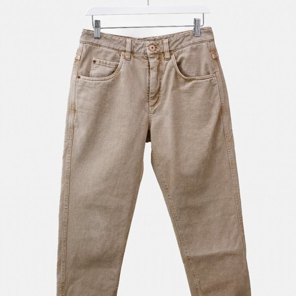 Brunello Cucinelli Tan Denim Monili The Boyish Jeans - Picture 2 of 16
